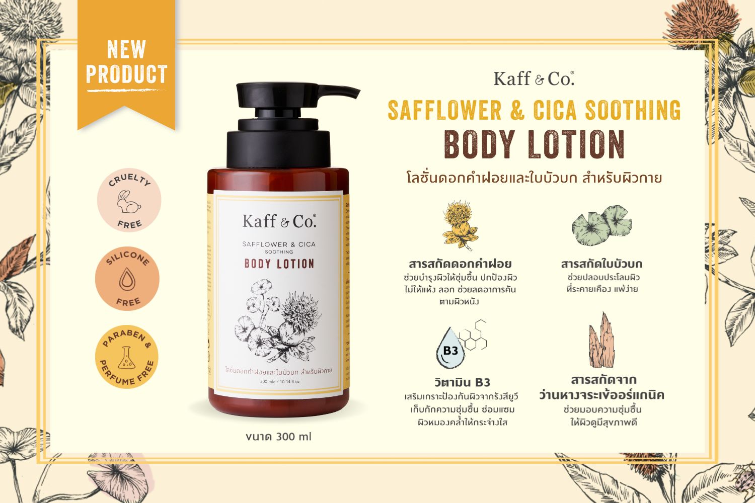 New Products Safflower & Cica Smooth Body Lotion