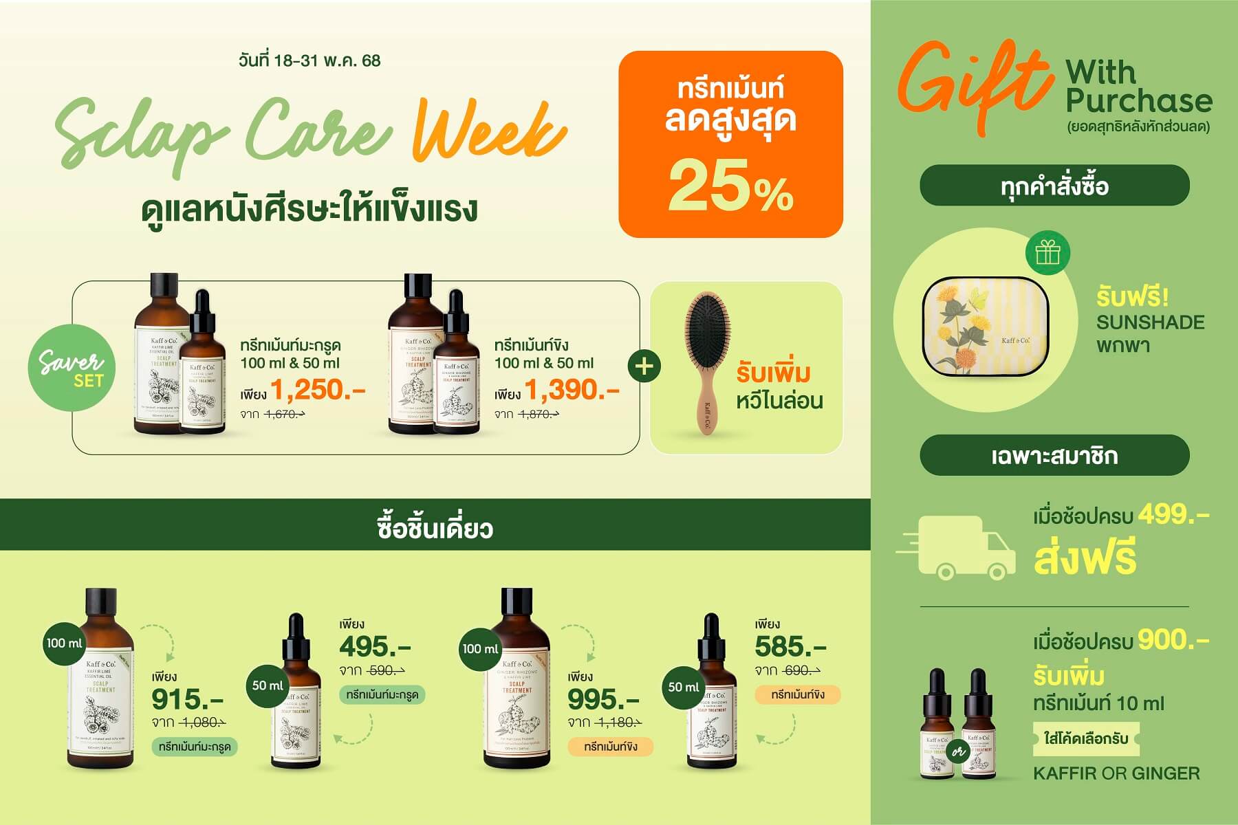 โปรโมชั่น ส่วนลด ทรีทเม้นท์ Kaff & Co.