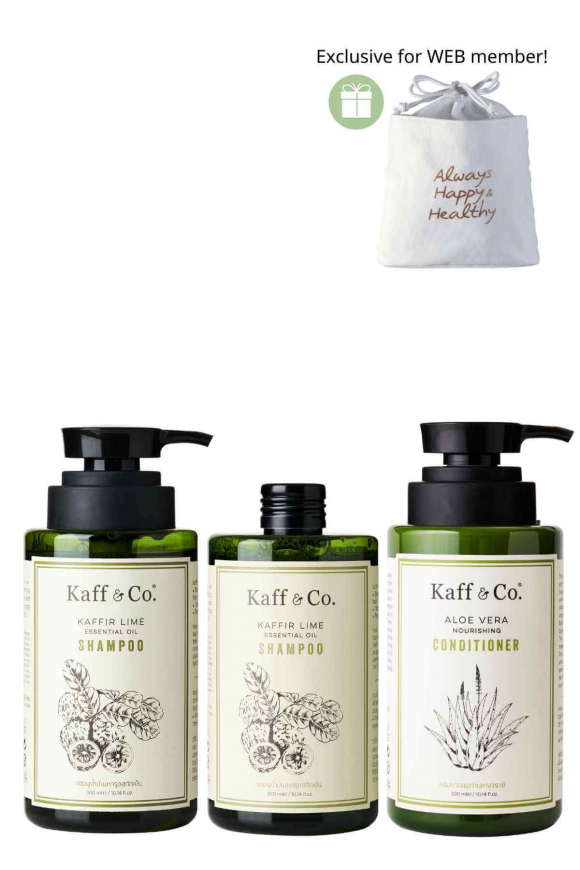 Summer Hair Care Set - แชมพูน้ำมันมะกรูดสกัดเย็น 300 ML & ชนิดเติม & ครีมนวดผมว่านหางจระเข้ 300 ML